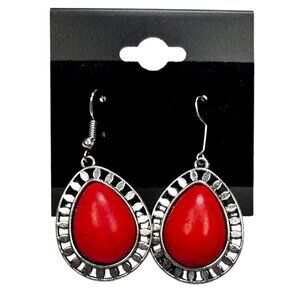 Western Inspired Dangle Drop Earrings Silver Tone Boho Southwest